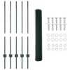  Kerítésoszlopok 5 db U-csatorna zöld 100 cm acél