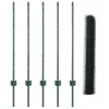  Kerítésoszlopok 5 db U-csatorna Zöld 100 cm Acél
