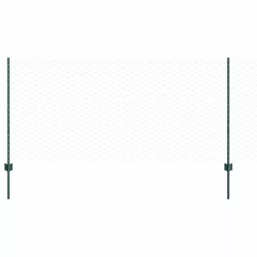  Kerítés oszlopokkal Zöld 1 x 25 m Acél