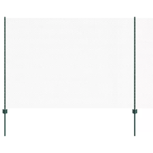 Hatszögletű Kerítés Szett 2 db Zöld Porfestett Acél 25 x 1,5 m