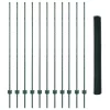  Hatszögletű Kerítés Szett 2 db Zöld Porfestett Acél 25 x 1,5 m