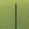  Kerítés oszlopokkal Zöld 1,5 x 25 m Acél