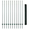  Kerítés oszlopokkal Zöld 1,5 x 25 m Acél