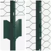  Kerítés oszlopokkal Zöld 1,5 x 25 m Acél