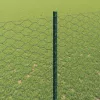  Kerítés oszlopokkal Zöld 1,5 x 25 m Acél