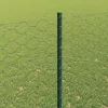  Kerítés oszlopokkal Zöld 1,5 x 25 m Acél