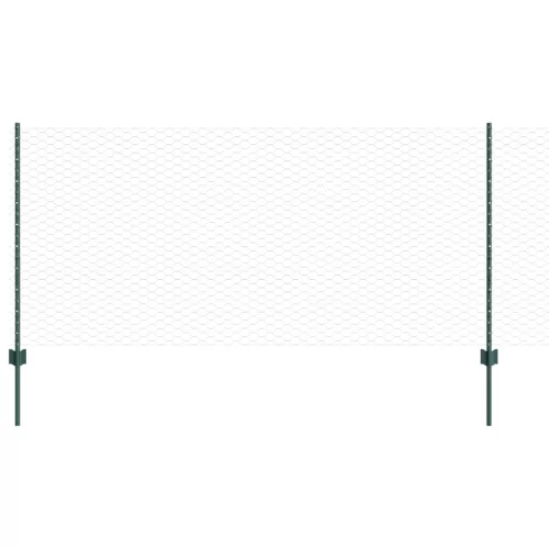  Kerítés Oszlopok 11 db U-csatornai Zöld 100 cm Acél