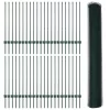  Kerítésoszlopok 11 db U-Channel Zöld 100 cm Acél