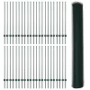  Kerítésoszlopok 11 db U-csatorna Zöld 120 cm Acélban