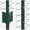  Kerítésoszlopok 11 db U-csatorna Zöld 120 cm Acél