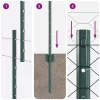 Kerítésoszlopok 11 db U-csatorna Zöld 120 cm Acél