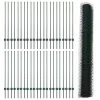  Kerítésoszlopok 11 db U-alakú Zöld 120 cm Acél