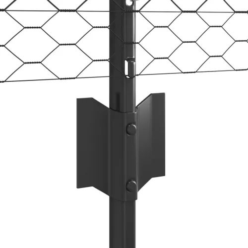  Kerítés Oszlopok 5 db U-Channel Szürke 80 cm Acél