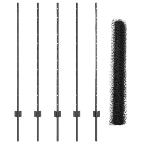  Kerítésoszlopok 10 db U-csatorna Szürke 120 cm Acél