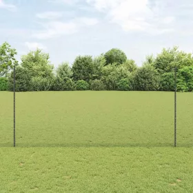  Kerítés oszlopokkal Szürke 1,5 x 10 m Acél és PVC