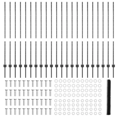  22 db U-csatornás kerítésoszlop Szürke 140 cm Acél