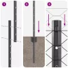  22 db U-csatornás kerítésoszlop Szürke 140 cm Acél