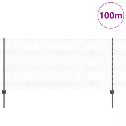  Kerítés oszlop 22 db U-csatorna szürke 100 cm acél