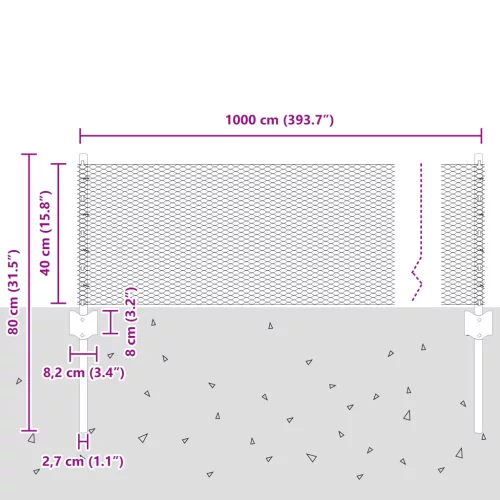  Kerítésoszlopok 5 db U-csatorna 40 cm Horganyzott Acél