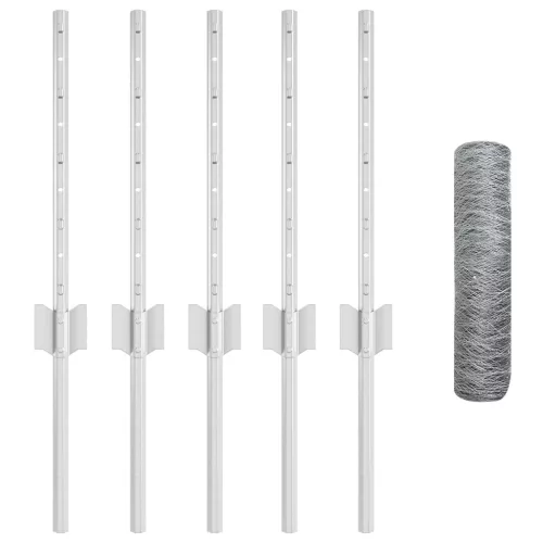  Kerítésoszlopok 5 db U-csatorna 40 cm Galvanizált Acél