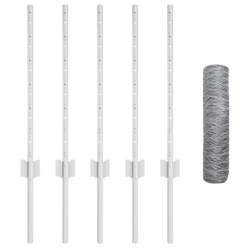  Kerítésoszlop 5 db U-csatorna 60 cm horganyzott acélból