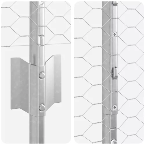  Kerítésoszlop 10 db U-csatorna 100 cm Galvanizált Acél