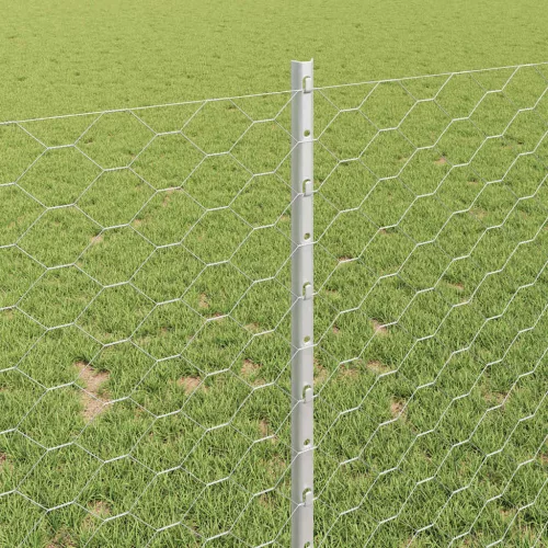  Kerítés oszlopokkal Ezüst 1 x 25 m Acél