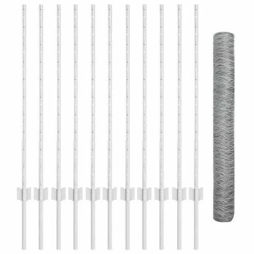  Kerítés oszlopokkal Ezüst 1 x 25 m Acél
