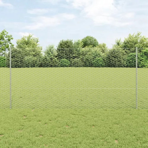  Kerti Kerítés Készlet 2 db Galvanizált acél 25 x 1.2 m Tartós