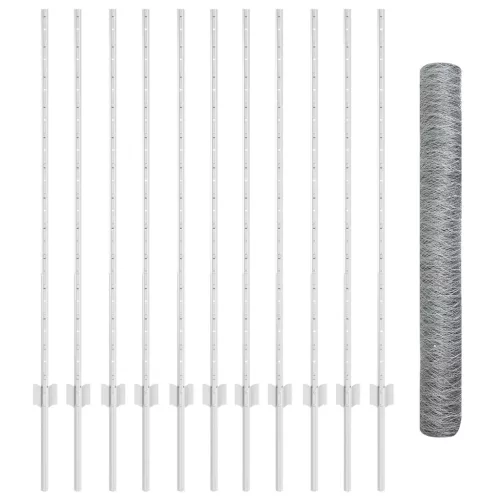  Kerti Kerítés Készlet 2 db Galvanizált acél 25 x 1.2 m Tartós