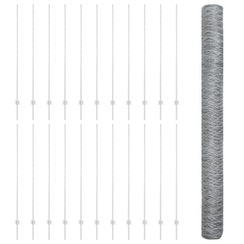 Kerítésoszlopok 22 db U-alakú 160 cm Horganyzott Acél