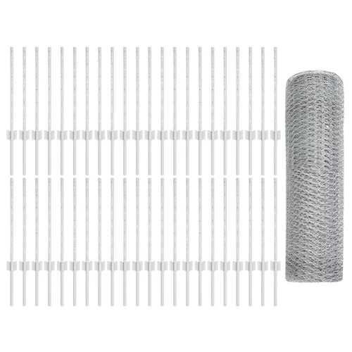  Kerítésoszlopok 11 db U-csatorna 60 cm Horganyzott Acél
