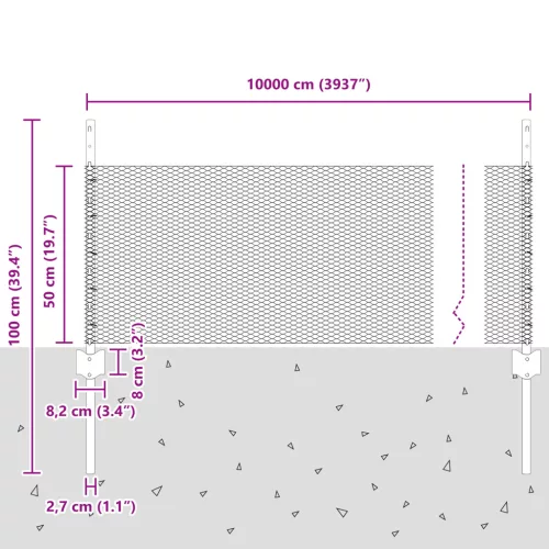  Kerítésoszlopok 11 db U-csatorna 60 cm Horganyzott Acél