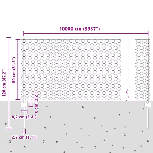  Kerítés oszlopok 11 db U-csatorna 80 cm horganyzott acélból