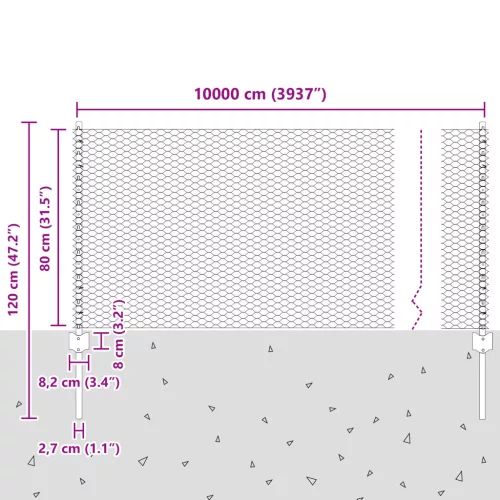  Kerítésoszlopok 11 db U-Channel 80 cm Horganyzott acél