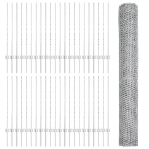  Kerítésoszlop 22 db U-alakú 100 cm Horganyzott acél