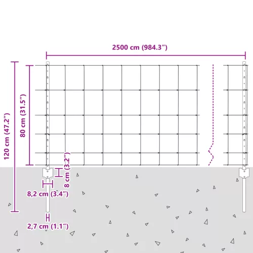  Kerítésoszlopok 11 db U-Channel 80 cm Horganyzott Acél