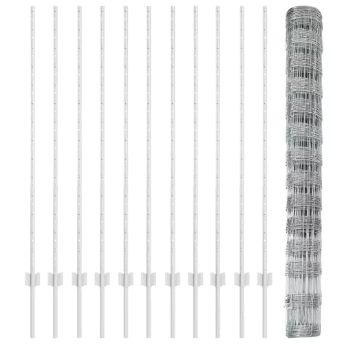  Kerítésoszlopok 22 db U-alakú 140 cm horganyzott acél