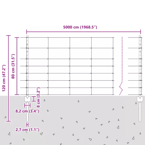  Kerítéstartók 11 db U-csatorna 80 cm Horganyzott acél