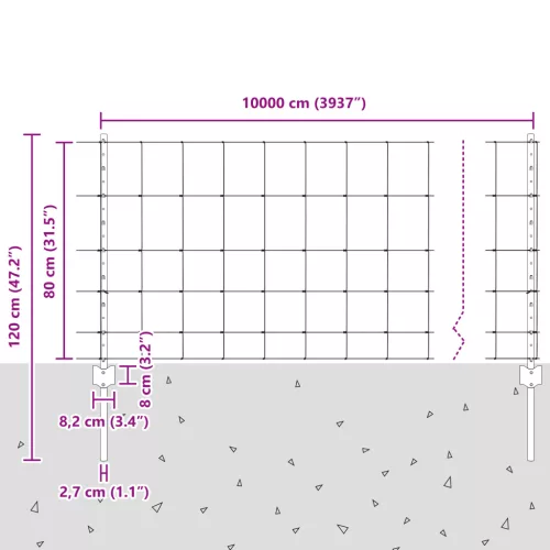  Kerítésoszlopok 11 db U-csatorna 80 cm Horganyzott acél