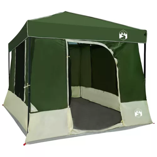  Kemping sátor szett tetővel 2 pcs Zöld Taffeta és Szövet