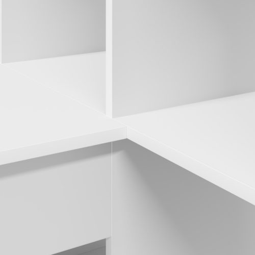  Sarokíróasztal Fehér Sztenderd Műanyagolt fűrészáru és MDF