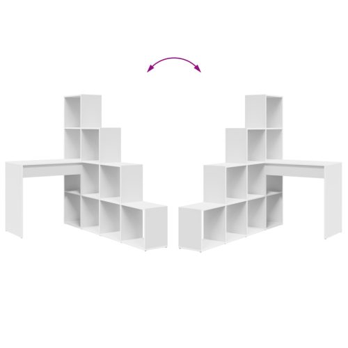  Sarokíróasztal Fehér Sztenderd Műanyagolt fűrészáru és MDF