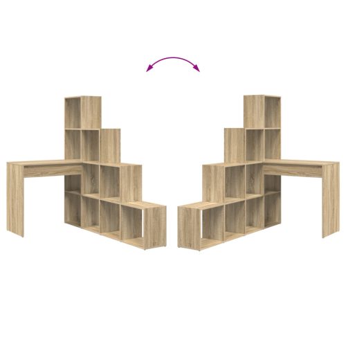  Sarokíróasztal polcokkal tárolóval sonoma tölgy 101,5 x 149,5 x 149,5 cm