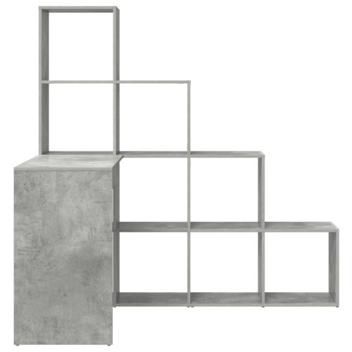  Sarokíróasztal polcokkal tárolóval Beton szürke 101,5 x 149,5 x 149,5 cm