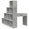  Sarokíróasztal polcokkal tárolóval Beton szürke 101,5 x 149,5 x 149,5 cm
