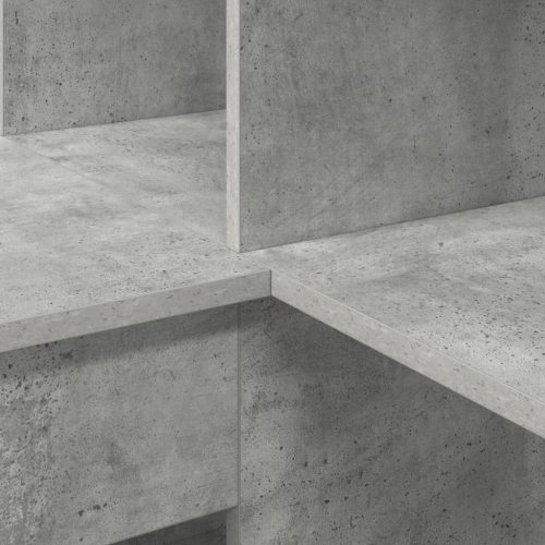  Sarokíróasztal polcokkal tárolóval Beton szürke 101,5 x 149,5 x 149,5 cm
