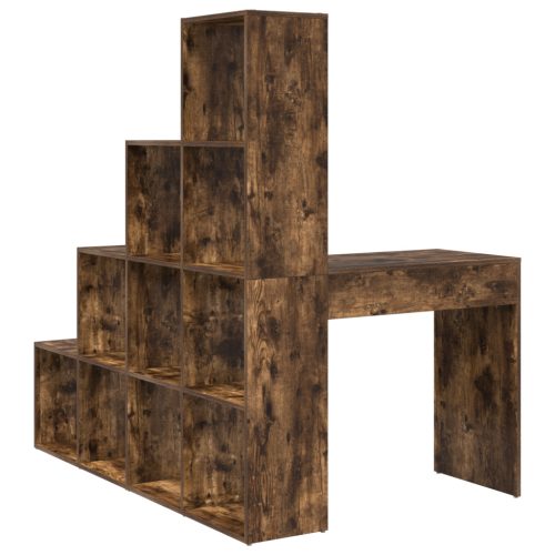  Sarokíróasztal polcokkal tárolóval Füstölt tölgy 101,5 x 149,5 x 149,5 cm