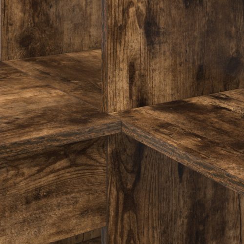  Sarokíróasztal polcokkal tárolóval Füstölt tölgy 101,5 x 149,5 x 149,5 cm