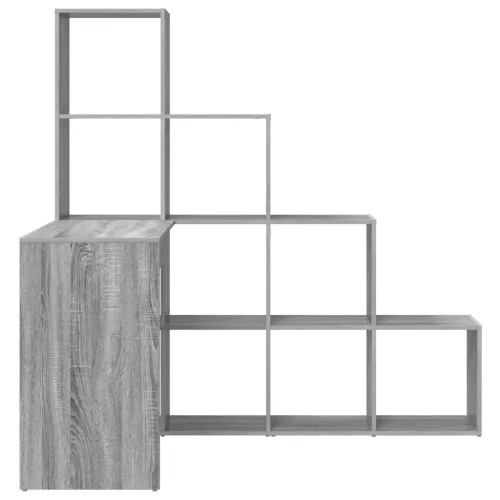  Sarokíróasztal polcokkal tárolóval Szürke sonoma 101,5 x 149,5 x 149,5 cm